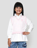 Nevada Print Checkered With Collar Sweater Anak Perempuan