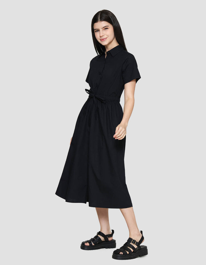 Connexion Cotton With Fabric Belt midi Dress Wanita