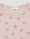 Little M Rib Fullprint Love Kaos Anak Perempuan