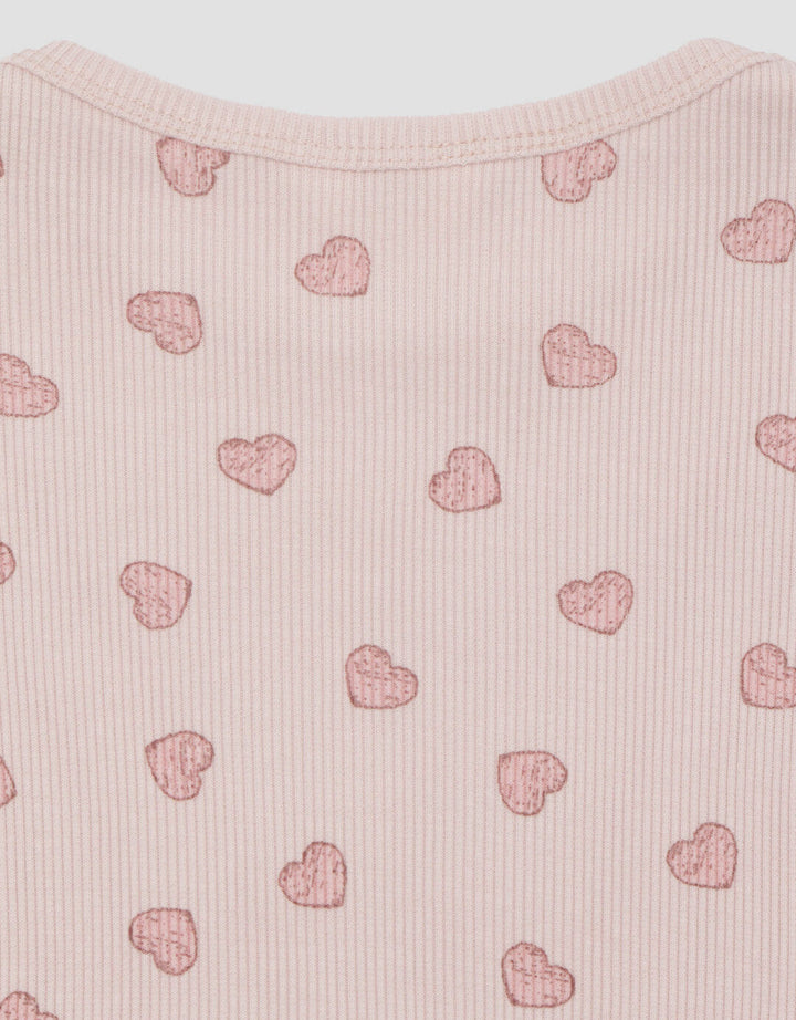 Little M Rib Fullprint Love Kaos Anak Perempuan