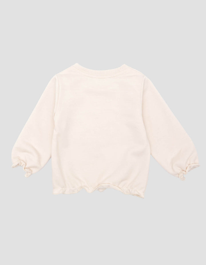 Little M Bordir Flowers Sweater Non Hoodie Anak Perempuan