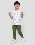 Little M Print Fossil Dino Kaos Anak Laki-laki