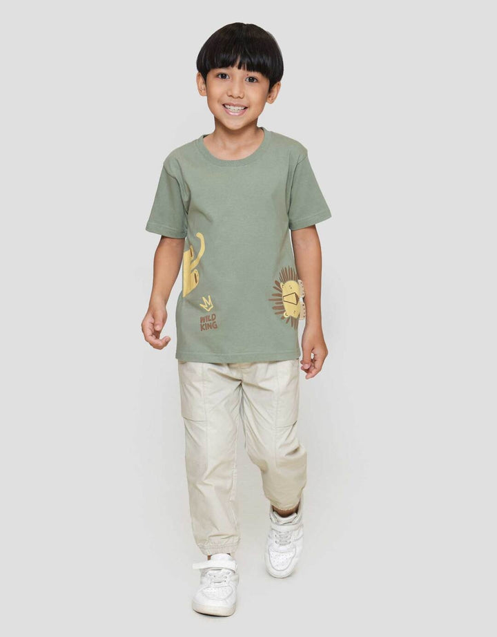 Little M Wild King Aplikasi Kaos Anak Laki-laki