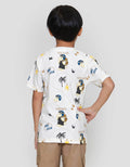 Little M F Print Dino Crew Kaos Anak Laki-laki