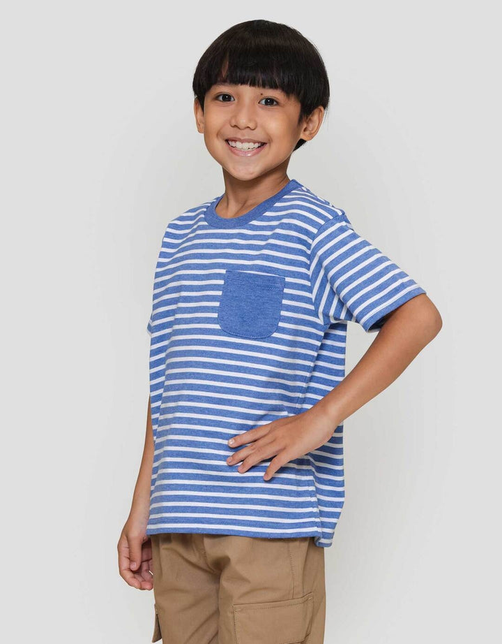 Little M Salur Yarn Dyed Kantong Kaos Anak Laki-laki