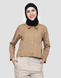Annisa Washed Twill Boxy Outer Jaket Wanita