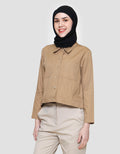 Annisa Washed Twill Boxy Outer Jaket Wanita