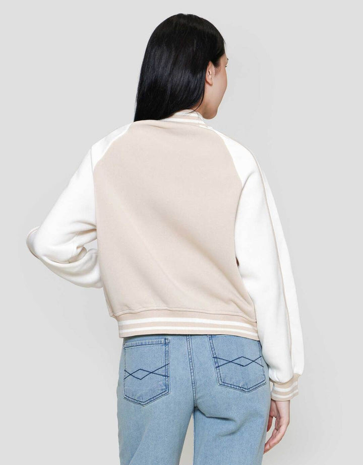 Nevada Reg Fleece Raglan Varsity Jaket Wanita