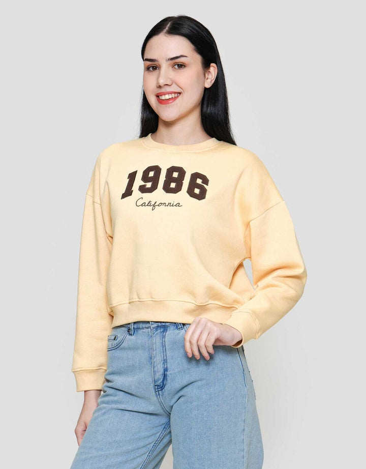 Nevada Crop Fleece California Sweater Wanita
