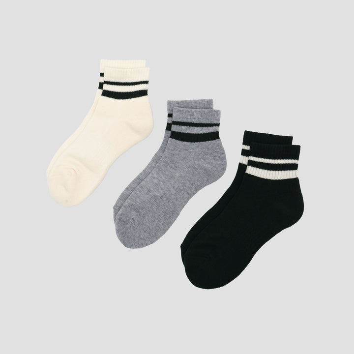 Cole Pack of 3 Ankle Stripe Kaus Kaki Pria