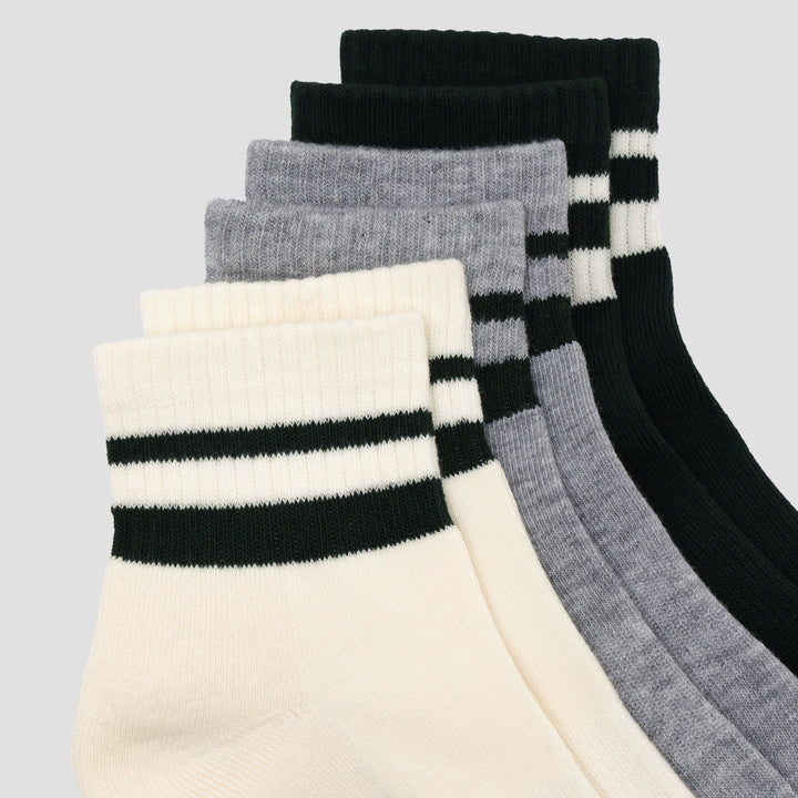 Cole Pack of 3 Ankle Stripe Kaus Kaki Pria