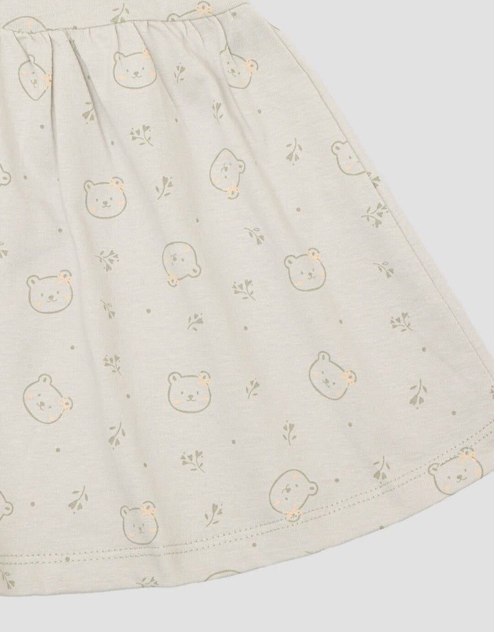 Little M Jersey Fullprint Bear Midi Dress Anak Bayi Perempuan