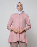 Annisa Long Sleeve Blouse Ruffle Bottom With Shanghai Collar
