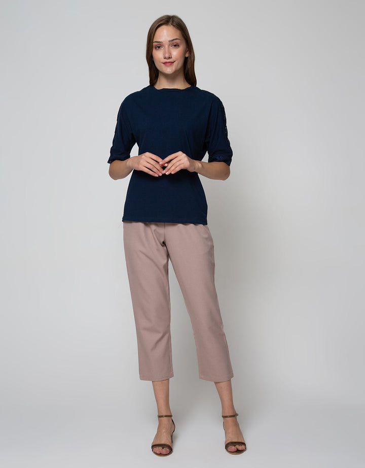 St. Yves 34 Knit Lace Shoulder T-Shirt