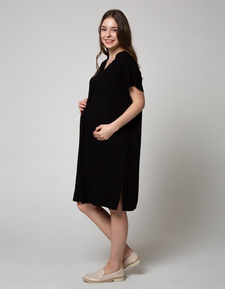 Connexion Mom Short Sleeve Midi Dress Rayon