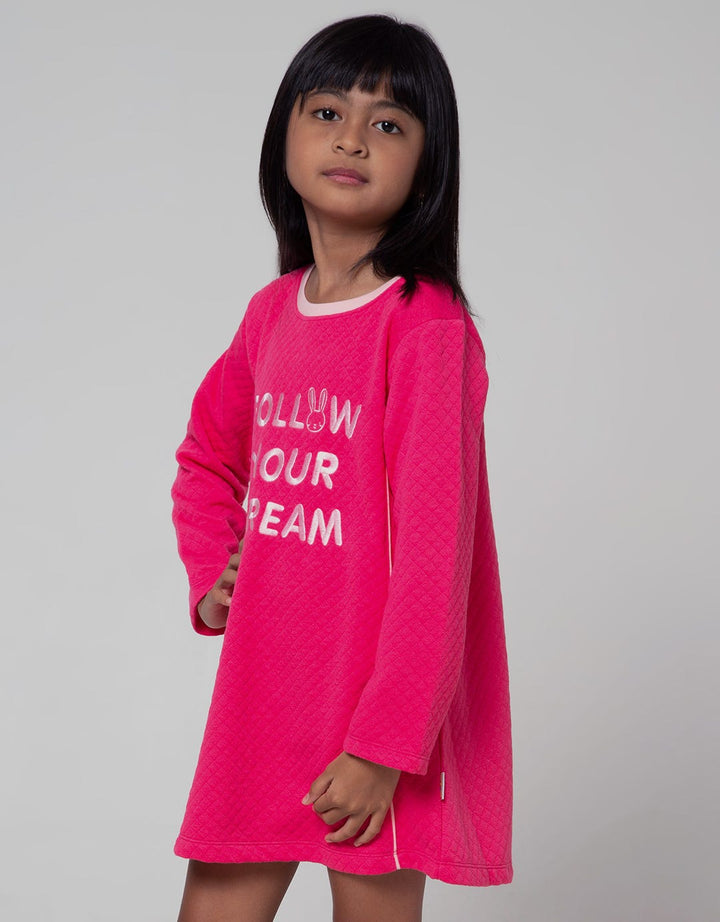 Little M Long Sleeve Midi Dress Cut N Sewn Follow Your Dream