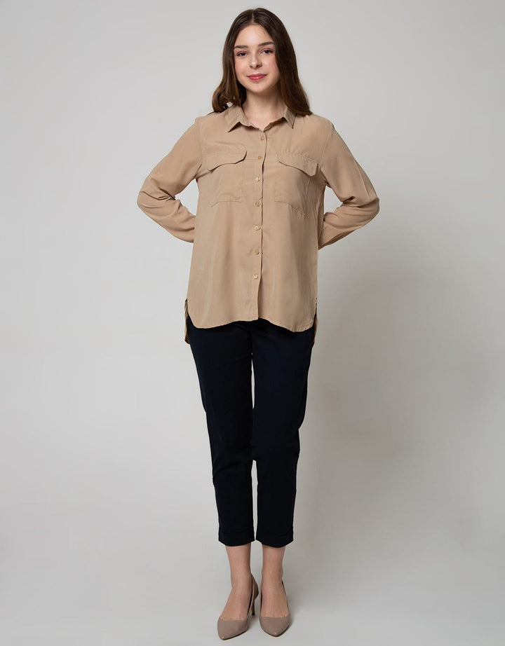 Connexion Long Sleeve Shirt Long Poly With 3 Pockets
