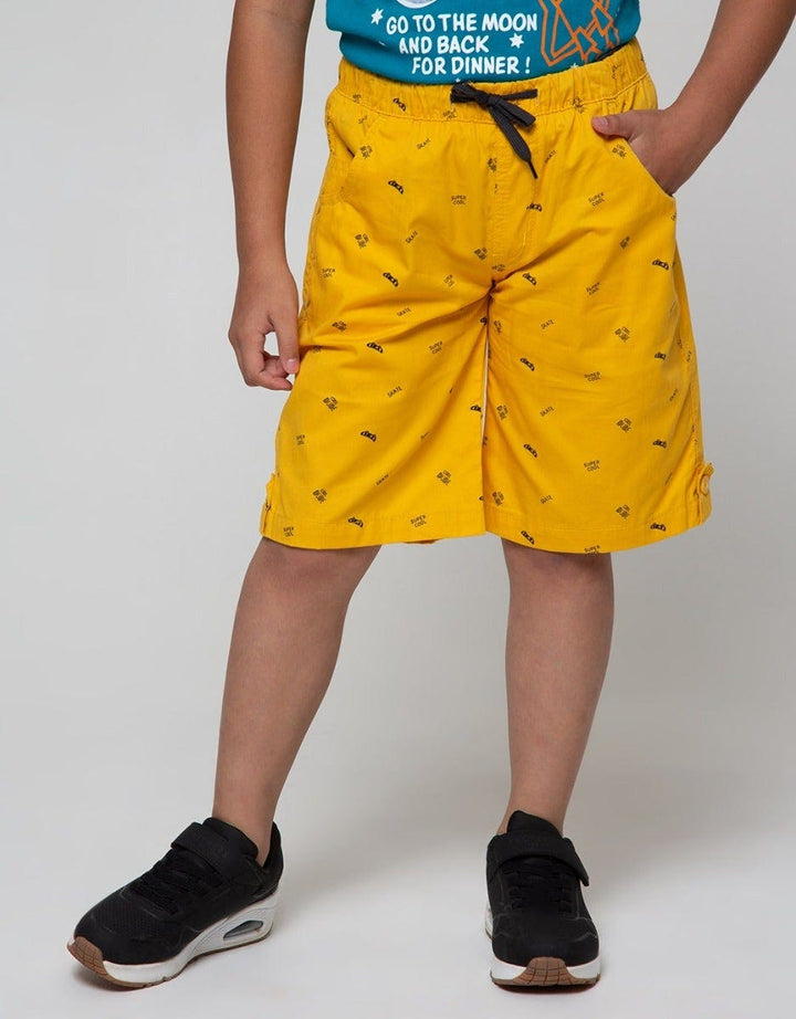 Little M Short Pants Woven Basic Print Cool Dude