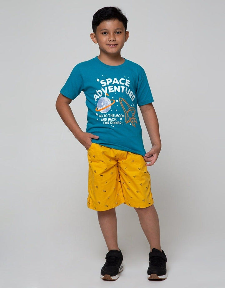 Little M Short Pants Woven Basic Print Cool Dude