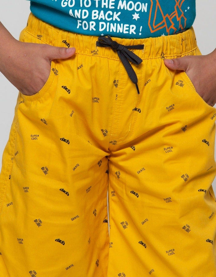 Little M Short Pants Woven Basic Print Cool Dude