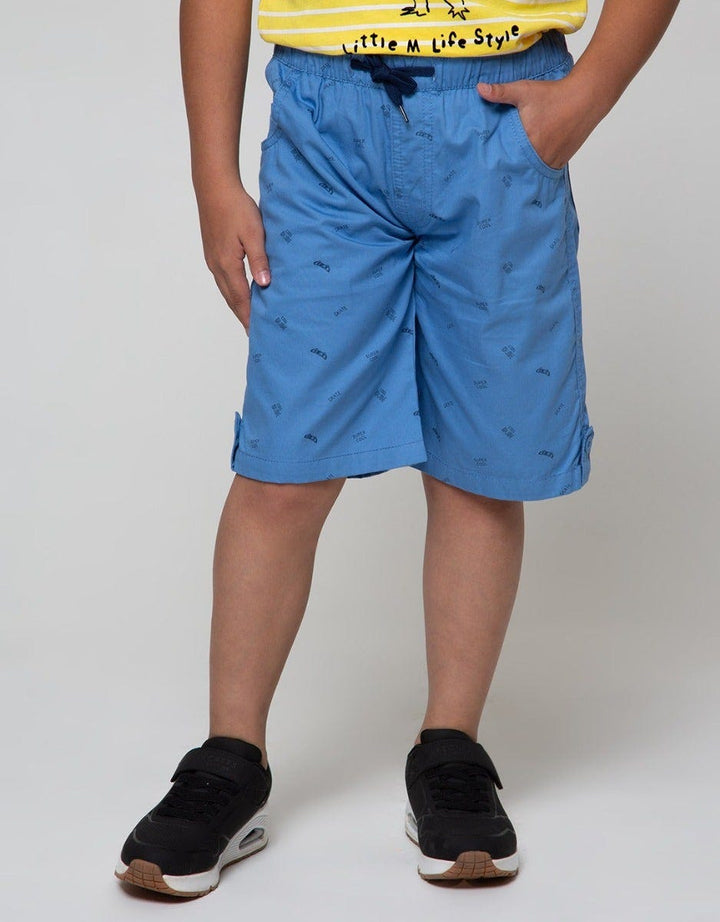 Little M Short Pants Woven Basic Print Cool Dude