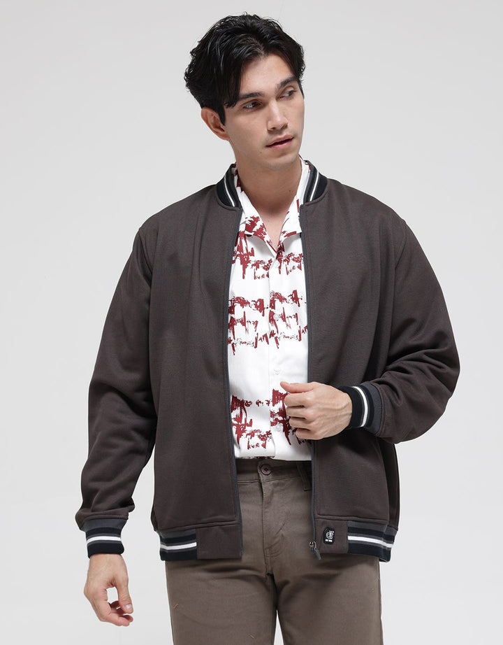 d&f Jacket Cvc Bomber Neck Stripe