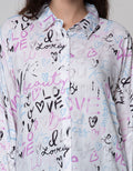 Nevada Long Sleeve Shirt Print Love Rayon