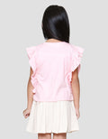 Little M Double Sleeve Bunga Kain Kaos Anak Perempuan