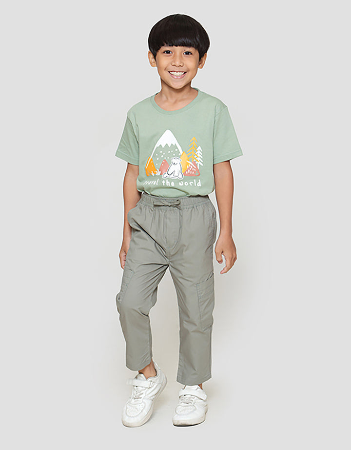 Little M Tempel Miring Celana Panjang Anak Laki-laki