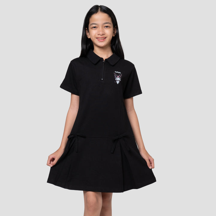 Character Collar Kuromi Dress Anak Perempuan