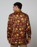 Adikusuma Men's Body Fit Shirt Batik Keladi Leaf