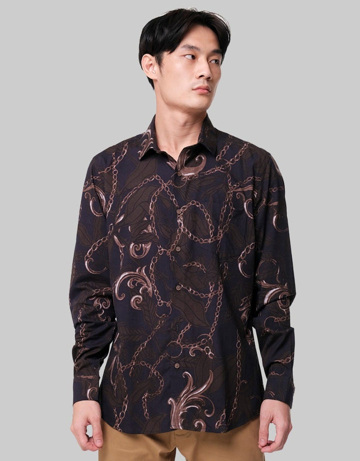 Moc Kemeja Batik Lengan Panjang Pria Muchoz Casual