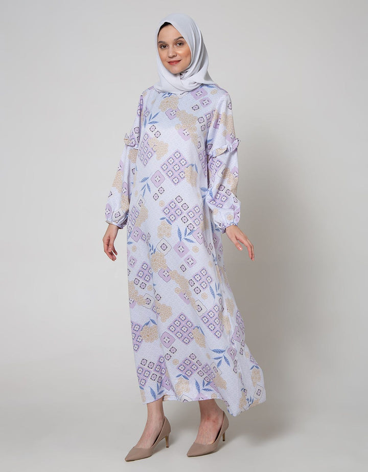 Annisa Long Sleeve Maxi Gamis Flower Ruffle On Side Arms