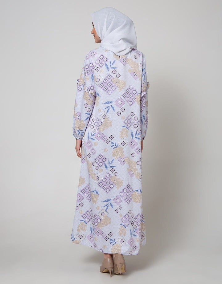 Annisa Long Sleeve Maxi Gamis Flower Ruffle On Side Arms