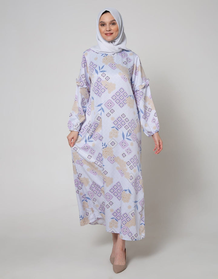 Annisa Long Sleeve Maxi Gamis Flower Ruffle On Side Arms