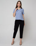 Connexion 3/4 Blouse Sleeve Square Neck Horn Button