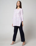 Details Long Sleeve Tunic Assymetric With Buttton And Placket