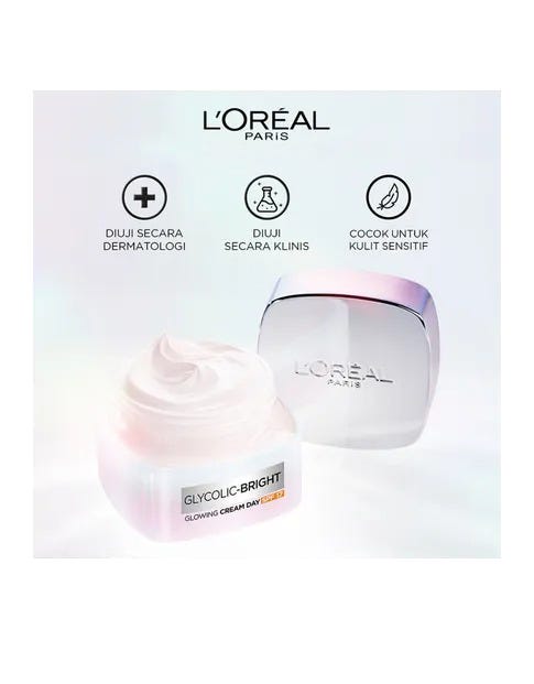 L'Oreal Glycolic Bright Glowing Day Cream SPF 17 50 Ml