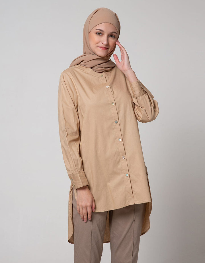 Annisa Long Sleeve Shirt Long Plain Basic