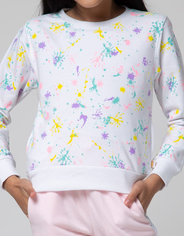 Little M Sweatshirt Full Print Colorfull Splash