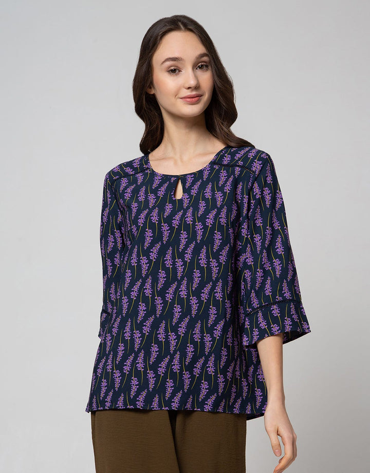 St. Yves Long Sleeve Blouse 78 Top Print Lavender