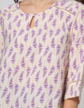 St. Yves Long Sleeve Blouse 78 Top Print Lavender
