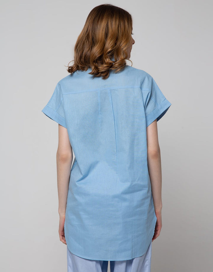 Connexion Short Sleeve Shirt Long With Curved Hem