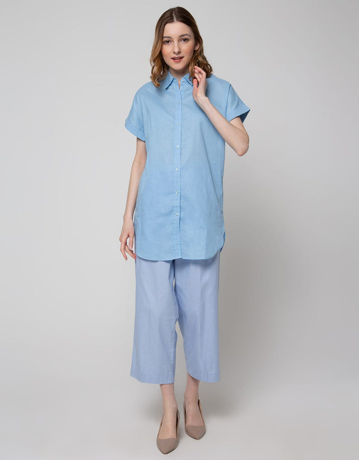 Connexion Short Sleeve Shirt Long With Curved Hem
