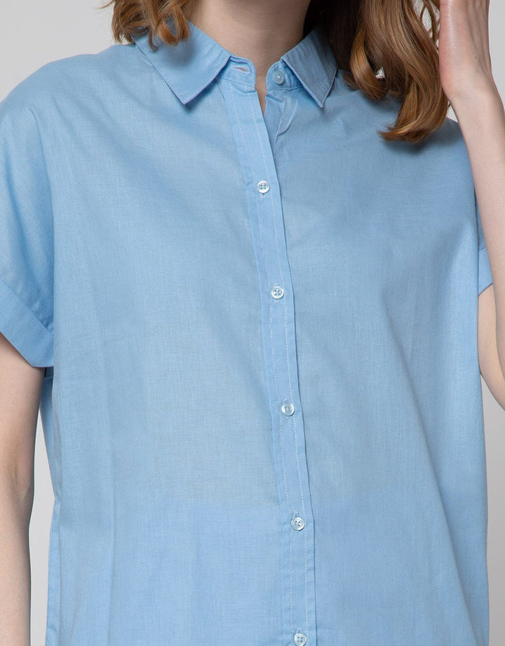 Connexion Short Sleeve Shirt Long With Curved Hem