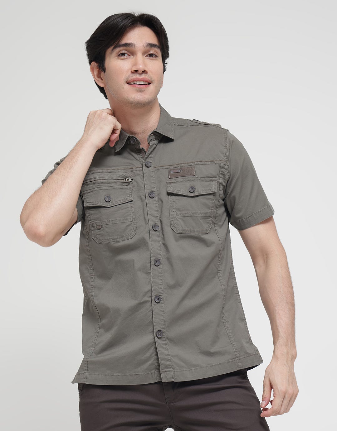 Cardinal Casual Kemeja Lengan Pendek –