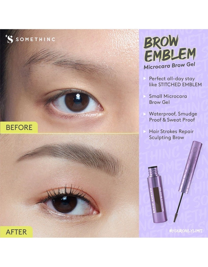 Somethinc Brow Emblem Microcara Brow Gel Waterproof Ebony