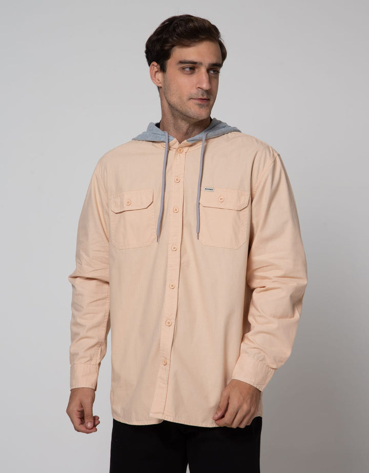 Nevada Long Sleeve Shirt Checked Twill Hoodie
