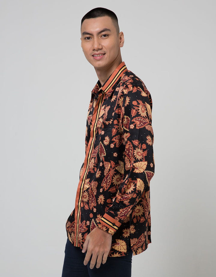 Adikusuma Men's Body Fit Shirt Batik Keladi Leaf
