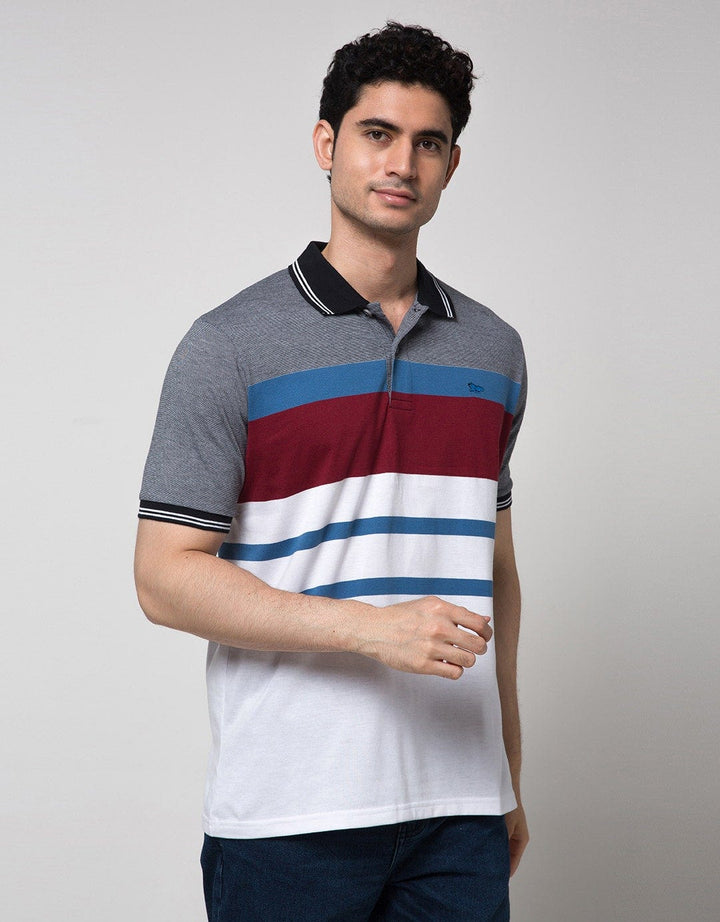 Walrus Kaos Polo Salur Stripe Mode Pria